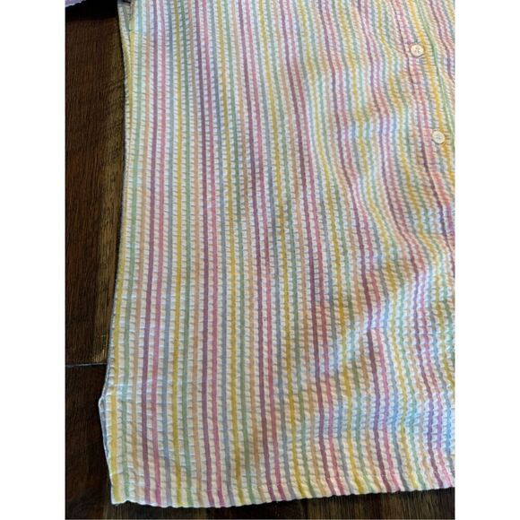 All hours vintage made in USA pastel striped button down top size medium - Picture 2 of 6